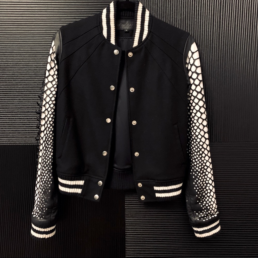 Skingraft Python Leather Cut Letterman Jacket - image 2